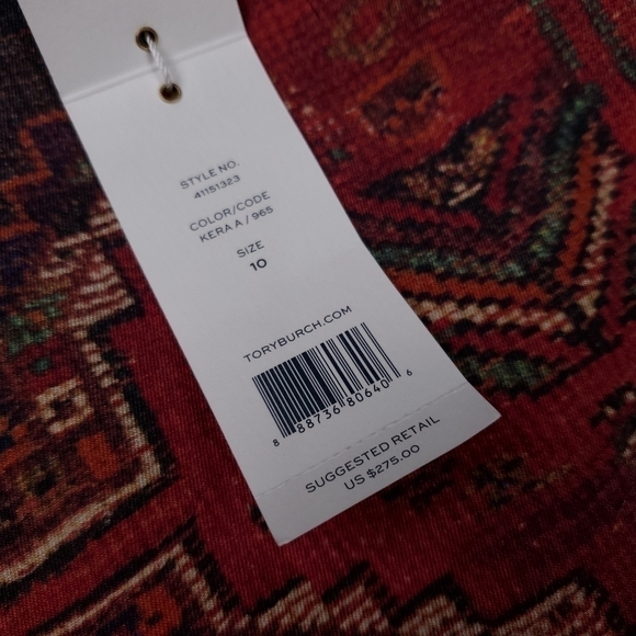 New Tory Burch Silk Wool Aztec Print Skirt Sz 10 - Picture 5 of 12